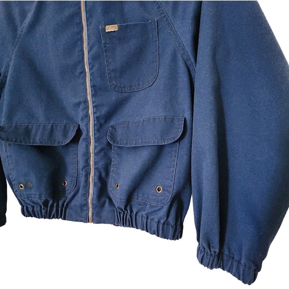 Vintage Hang Ten Work Barn Jacket Corduroy Collar Blue Chore (S) - Picture 4 of 8